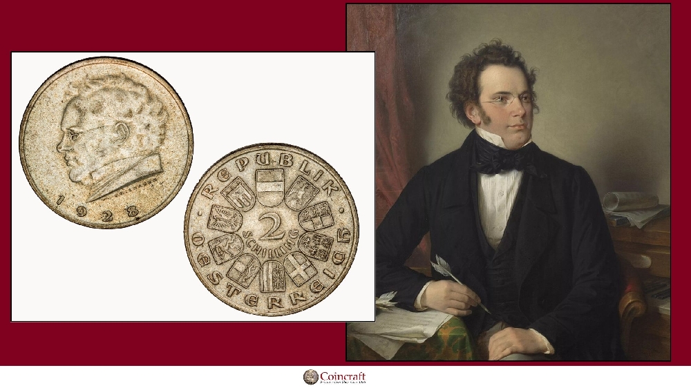 Austrian Shillings Honouring composer Franz Peter Schubert - Coincraft
